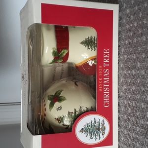 Spode Christmas Tree Salt +Pepper NIB